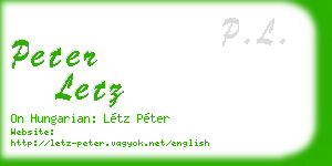 peter letz business card